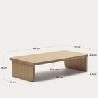 Japandi Couchtisch Oaq – Eichenfurnier, Natur, 140 × 75 cm – weitere Ansicht