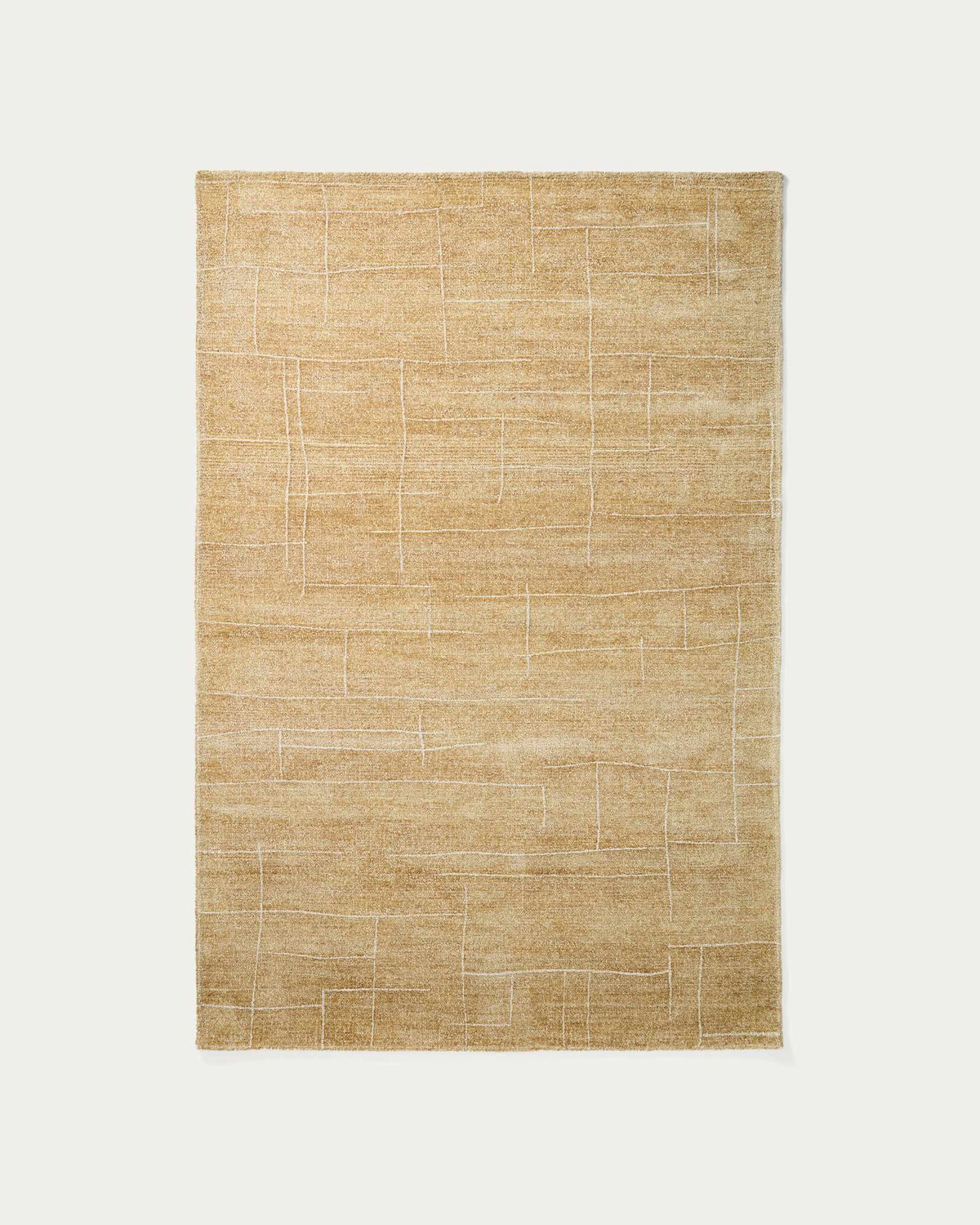 Japandi Teppich Eloda – Wolle, Senfgelb, 160 × 230 cm – Produktansicht