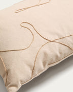 Japandi Kissenbezug Dibel – Stickerei Beige, Ecru, 30 × 50 cm – weitere Ansicht