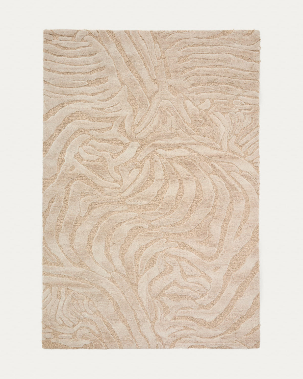 Japandi Teppich Tribet – Wolle, Beige, 200 × 300 cm – Produktansicht