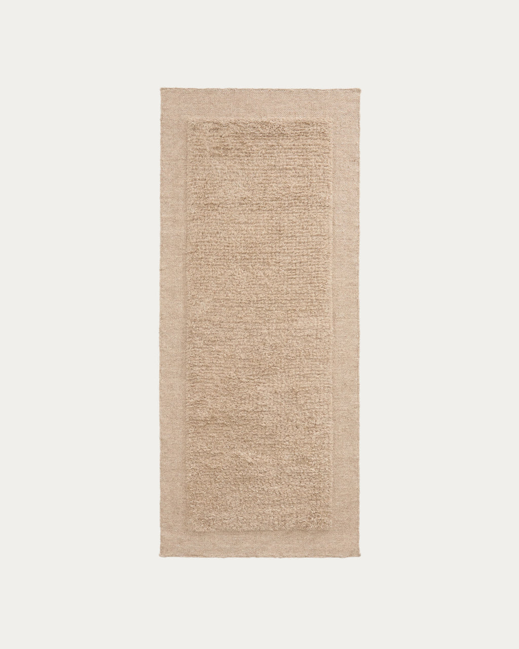 Japandi Teppich Marely – Wolle, Beige, 200 × 80 cm – Produktansicht