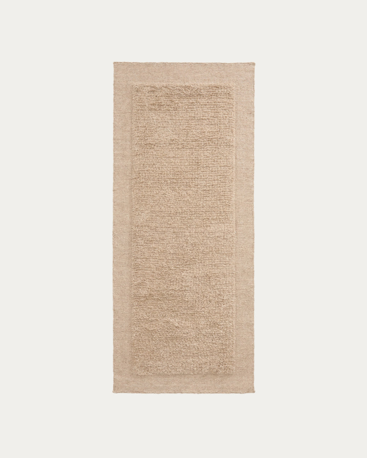 Japandi Teppich Marely – Wolle, Beige, 200 × 80 cm – Produktansicht