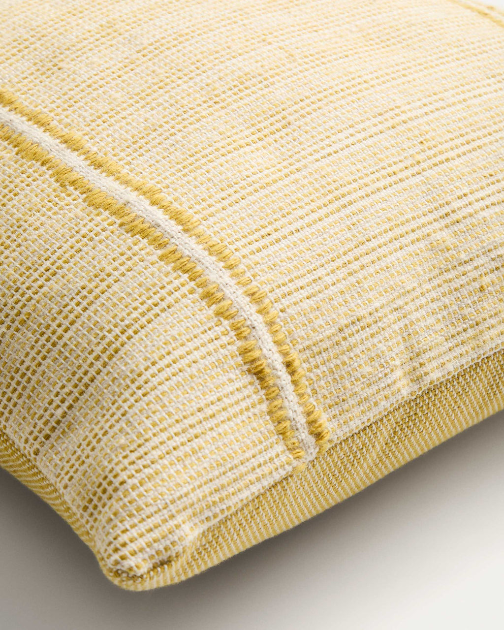 Japandi Kissenbezug Drati – Stoff, Gelb, 45 × 45 cm – weitere Ansicht