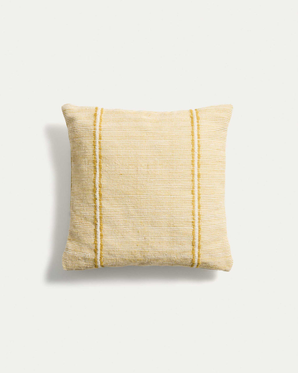 Japandi Kissenbezug Drati – Stoff, Gelb, 45 × 45 cm – Produktansicht