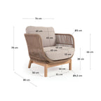 Japandi Sessel Catalina – Akazie, Beige – weitere Ansicht