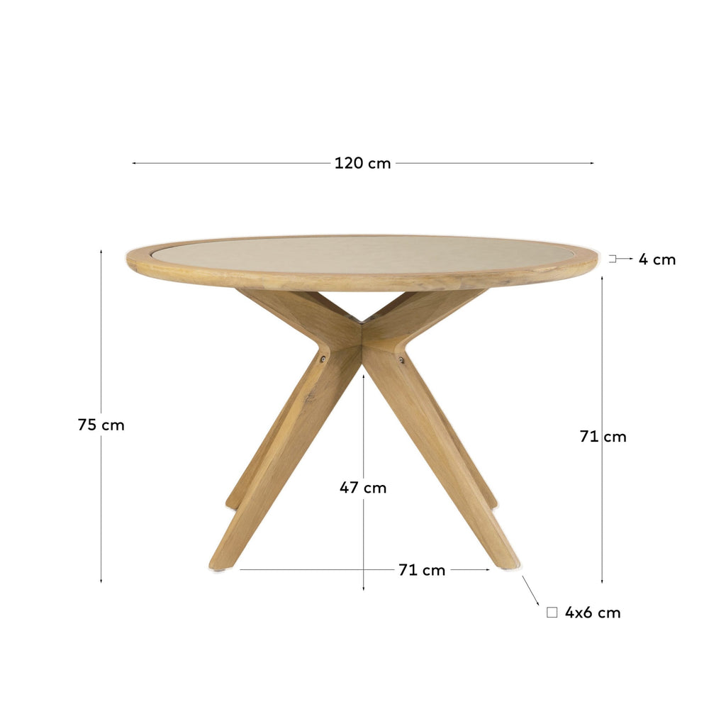 Japandi Esstisch Julieta – Akazie, Beige, Ø 120 cm – weitere Ansicht