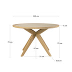 Japandi Esstisch Julieta – Akazie, Beige, Ø 120 cm – weitere Ansicht