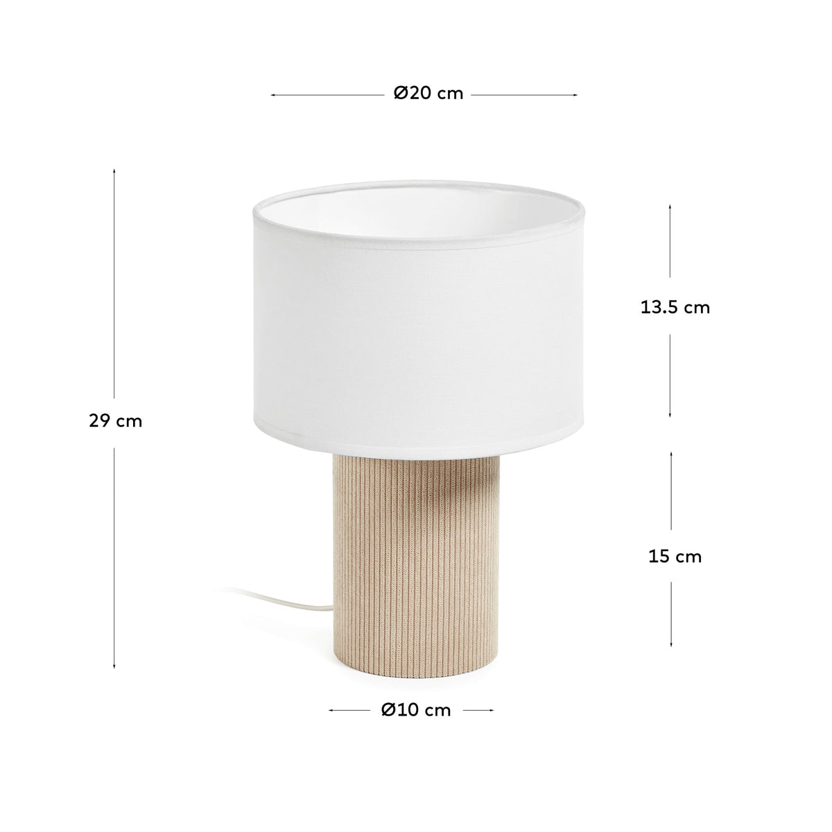 Japandi Tischlampe Bianella – Kunststoff, Beige – weitere Ansicht