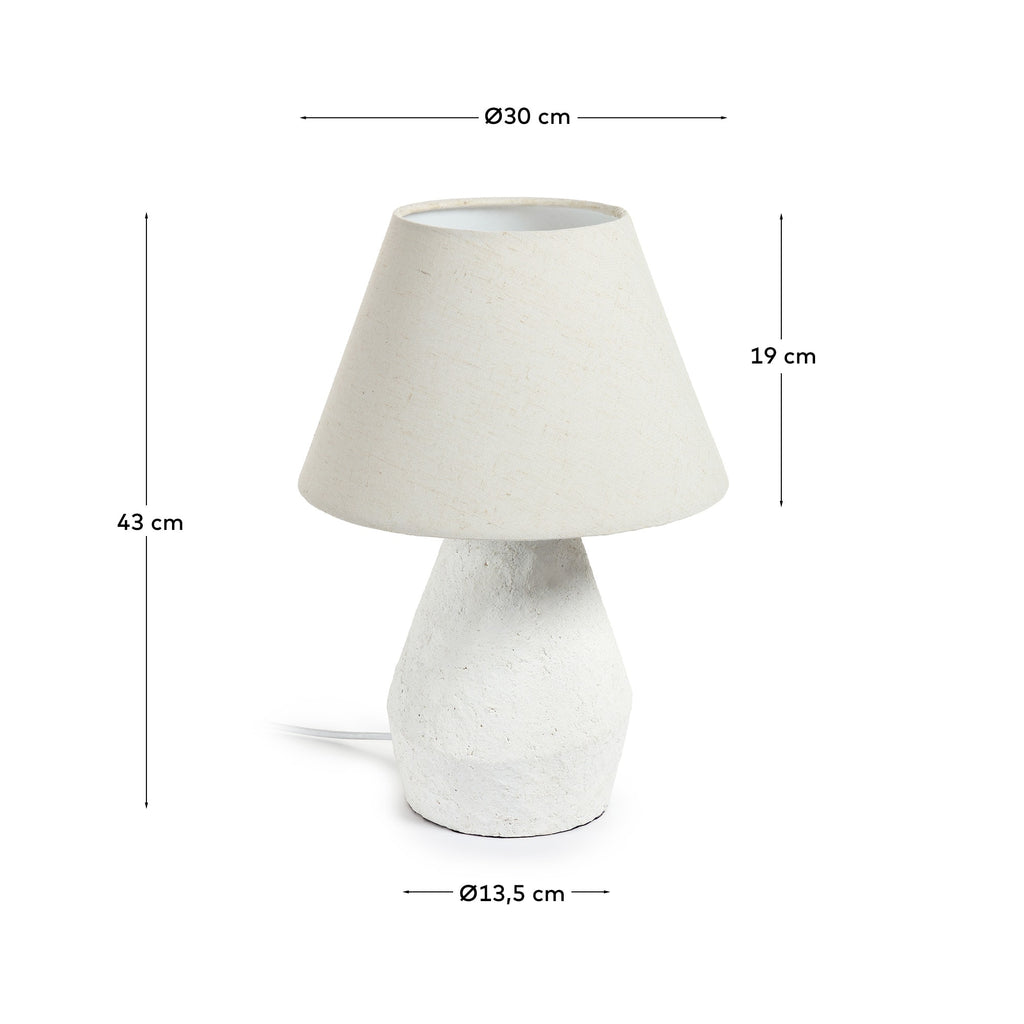 Japandi Tischlampe Noara – Magnesia, Weiß – weitere Ansicht